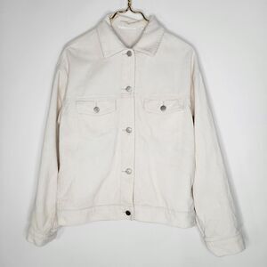 UNIQLO Off-White Relaxed Corduroy Jacket Size L Button Down Outerwear